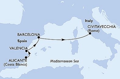 Španielsko, Taliansko z Alicante na lodi MSC Magnifica, plavba s bonusom