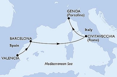 Španielsko, Taliansko z Valencie na lodi MSC Magnifica, plavba s bonusom