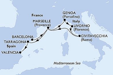 Španielsko, Francúzsko, Taliansko z Barcelony na lodi MSC Fantasia, plavba s bonusom