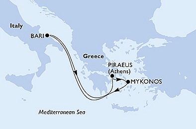 Grécko, Taliansko z Pireusu na lodi MSC Sinfonia, plavba s bonusom