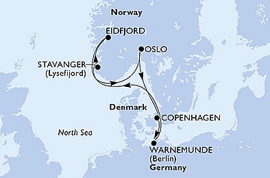 Nemecko, Nórsko, Dánsko z Warnemünde na lodi MSC Poesia, plavba s bonusom