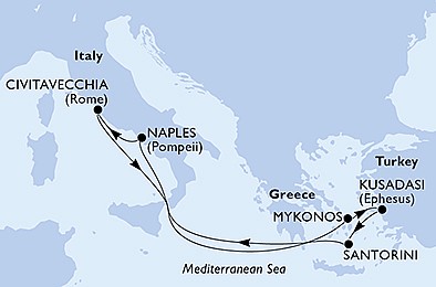 Turecko, Grécko, Taliansko z Kusadasi na lodi MSC Divina