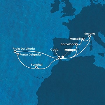 Španielsko, Portugalsko, Francúzsko, Taliansko z Málagy na lodi Costa Fascinosa