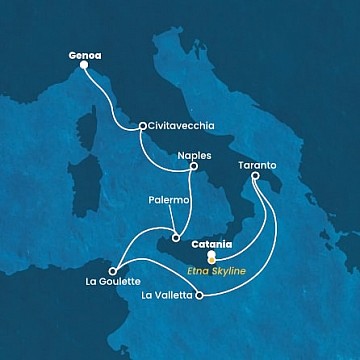 Taliansko, , Malta, Tunisko z Katánie na lodi Costa Fascinosa