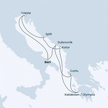 Taliansko, Chorvátsko, Grécko, Čierna Hora z Bari na lodi Costa Deliziosa