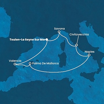 Francúzsko, Španielsko, Taliansko z Toulonu na lodi Costa Pacifica