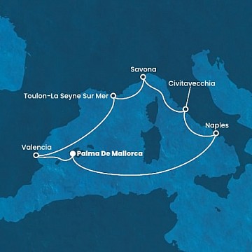 Španielsko, Taliansko, Francúzsko z Palmy de Mallorca na lodi Costa Pacifica