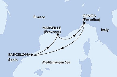 Francúzsko, Taliansko, Španielsko z Marseille na lodi MSC Fantasia, plavba s bonusom