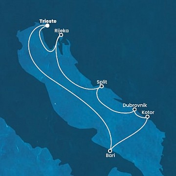 Taliansko, Čierna Hora, Chorvátsko z Trieste na lodi Costa Deliziosa