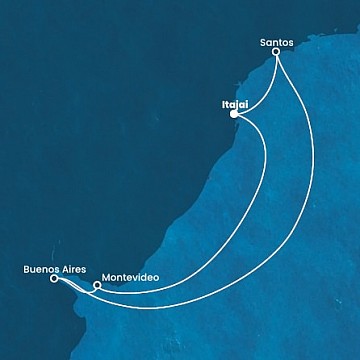 Brazília, Argentína, Uruguaj na lodi Costa Diadema