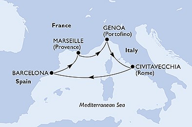 Francúzsko, Taliansko, Španielsko z Marseille na lodi MSC Poesia, plavba s bonusom