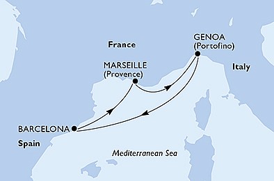 Francúzsko, Taliansko, Španielsko z Marseille na lodi MSC Poesia, plavba s bonusom