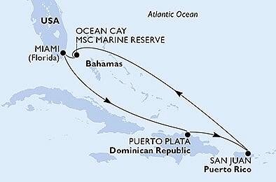 USA, Dominikánska republika, Bahamy z Miami na lodi MSC World America, plavba s bonusom