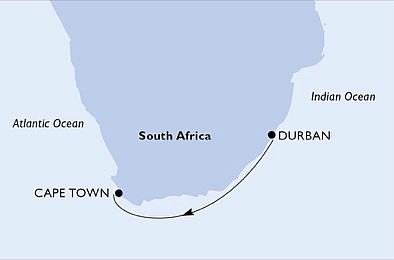Juhoafrická republika z Durbanu na lodi MSC Musica