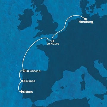 Nemecko, Francúzsko, Španielsko, Portugalsko z Hamburgu na lodi Costa Favolosa