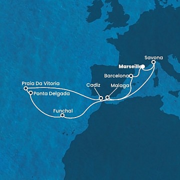 Francúzsko, Taliansko, Španielsko, Portugalsko z Marseille na lodi Costa Fascinosa