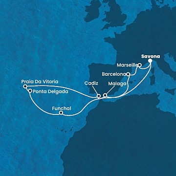 Taliansko, Španielsko, Portugalsko, Francúzsko zo Savony na lodi Costa Fascinosa