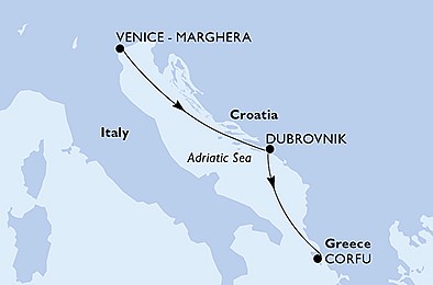 Taliansko, Chorvátsko, Grécko, Čierna Hora z Benátok na lodi MSC Opera, plavba s bonusom