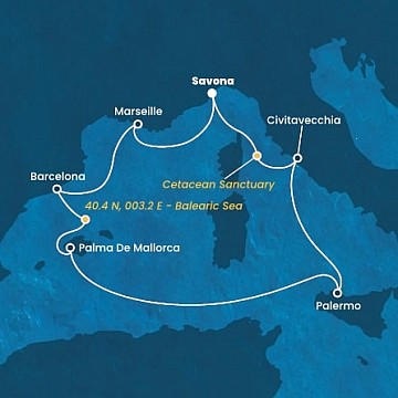 Taliansko, Francúzsko, Španielsko,  zo Savony na lodi Costa Toscana