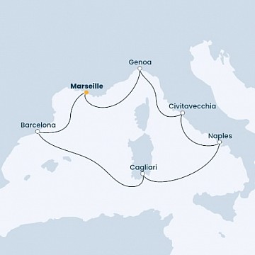 Francúzsko, Španielsko, Taliansko z Marseille na lodi Costa Smeralda