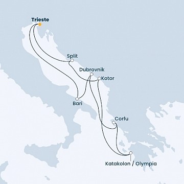 Taliansko, Chorvátsko, Grécko, Čierna Hora z Trieste na lodi Costa Deliziosa