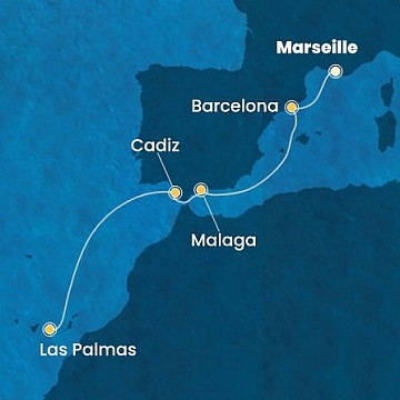 Francúzsko, Španielsko z Marseille na lodi Costa Smeralda