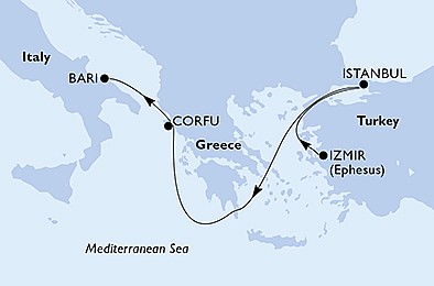 Turecko, Grécko, Taliansko z Izmiru na lodi MSC Sinfonia, plavba s bonusom