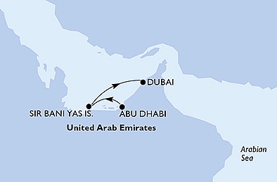 Spojené arabské emiráty z Abu Dhabi na lodi MSC Euribia, plavba s bonusom