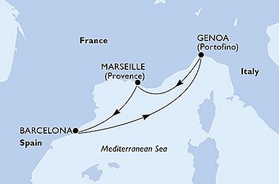 Taliansko, Francúzsko, Španielsko z Janova na lodi MSC Splendida