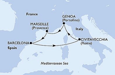 Taliansko, Francúzsko, Španielsko z Janova na lodi MSC Splendida, plavba s bonusom