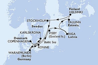 Nemecko, Dánsko, Švédsko, Lotyšsko, Estónsko, Fínsko z Warnemünde na lodi MSC Poesia, plavba s bonusom
