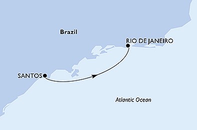 Brazília zo Santosu na lodi MSC Musica