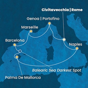 Taliansko, Francúzsko, Španielsko z Civitavechie na lodi Costa Toscana