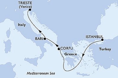 Turecko, Grécko, Taliansko z Istanbulu na lodi MSC Splendida